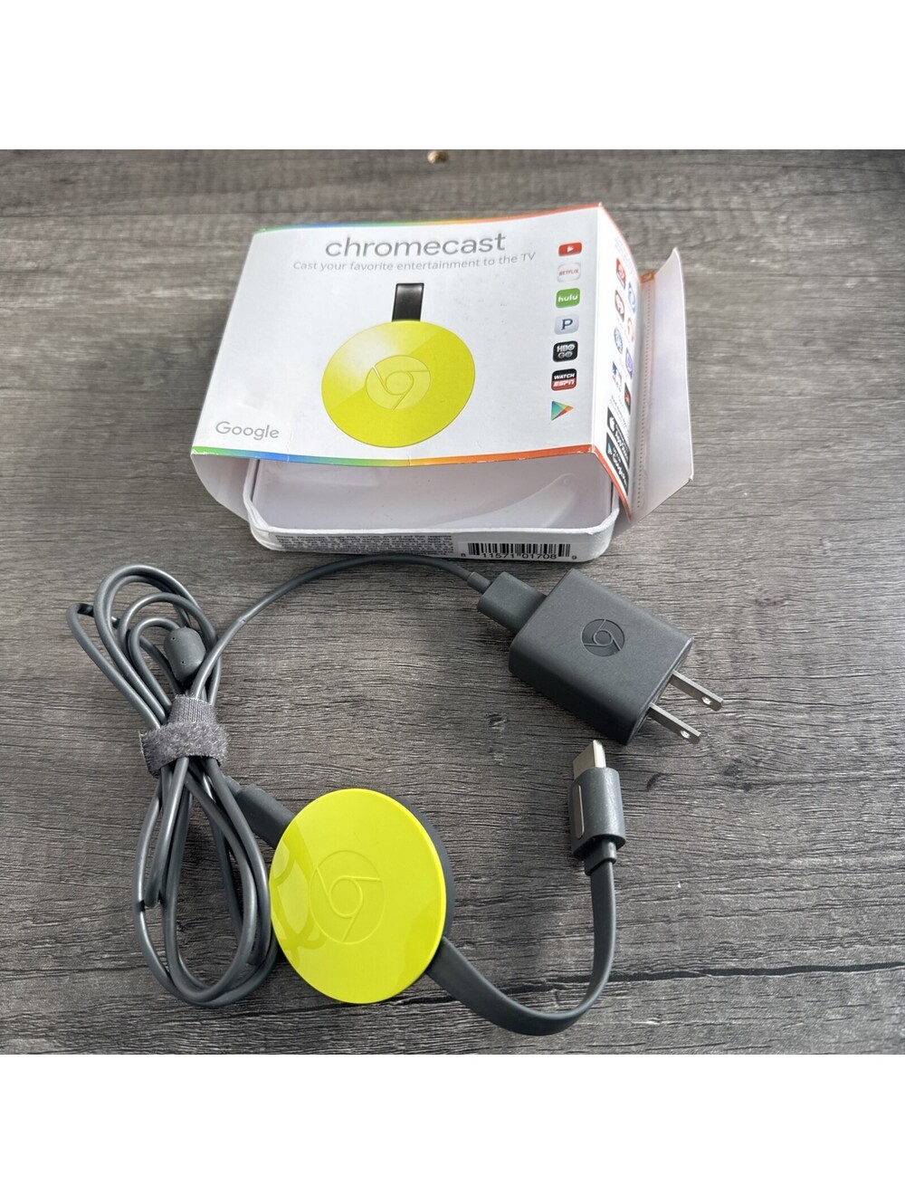 Google Chromecast 2nd Gen NC2-6A5 HD Media Streamer HDMI Wi-Fi Yellow/Grey